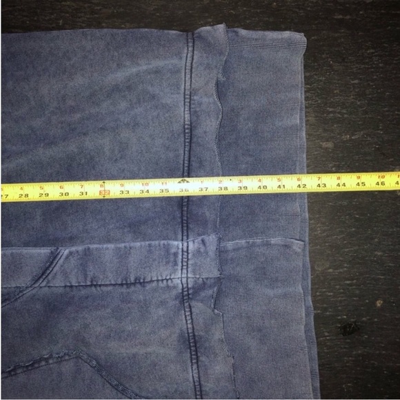 Free People] Oversized Custom dye Blue Sweatshirt long Dress Jacket - Picture 14 of 14